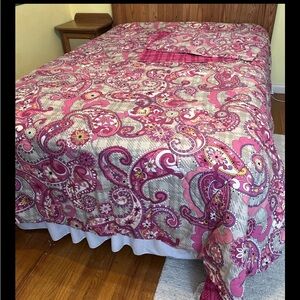 Vintage Vera Bradley Full/Queen Comforter & 2 Shams. Pattern-Paisley Meets Plaid